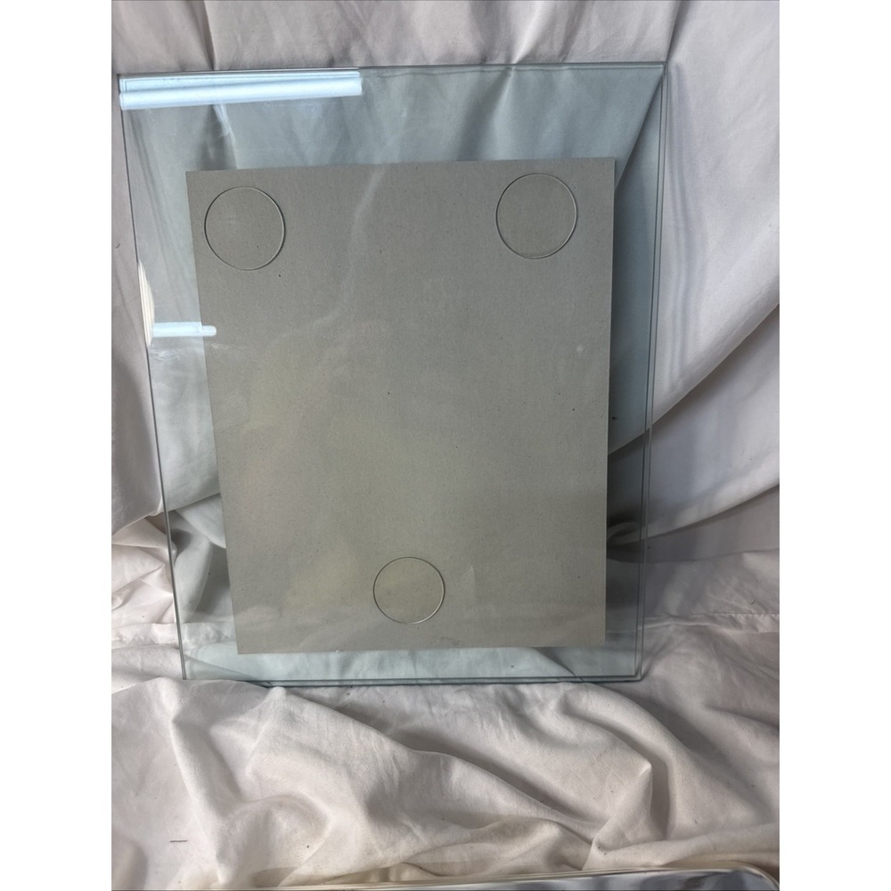 Y2K Pottery Barn Grace Table Floating Glass Picture Frame Chrome Weighted Stand - Picture 7 of 11
